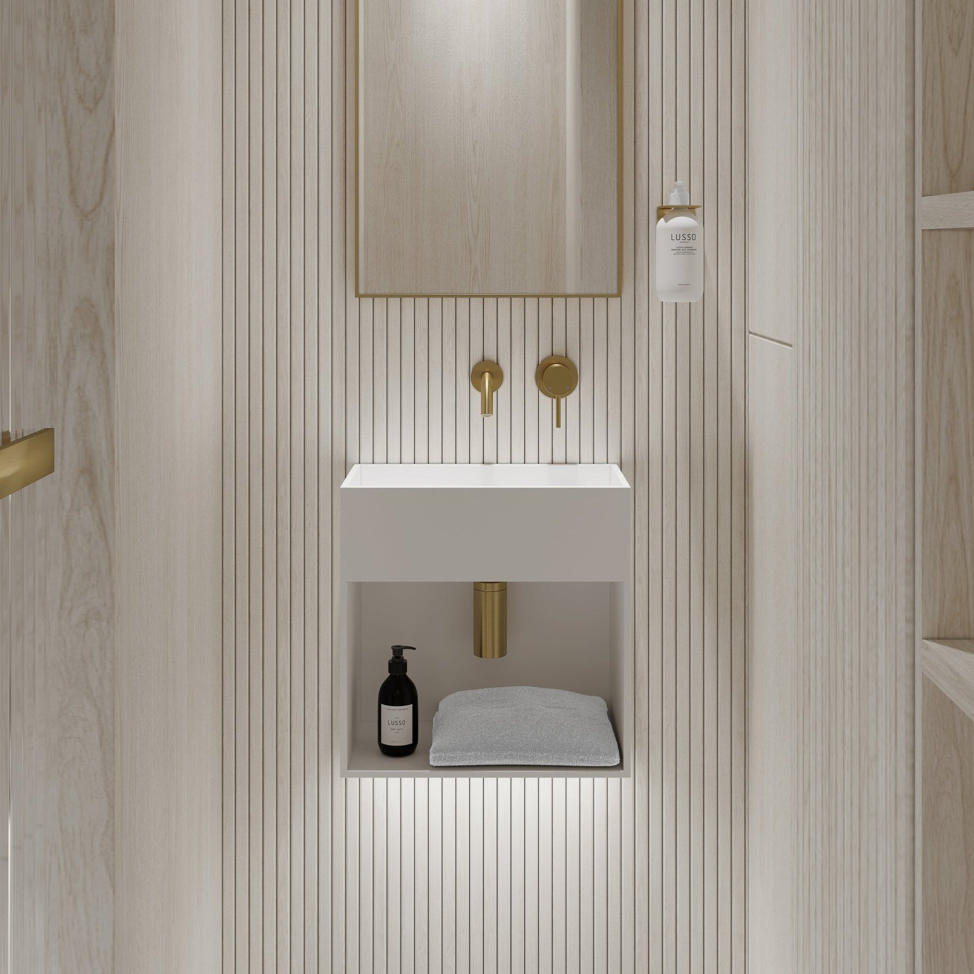 Blok Wall Hung Compact Stone Basin 400mm