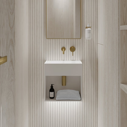 Blok Wall Hung Compact Stone Basin 400mm