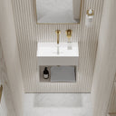 Blok White Wall Hung Compact Stone Basin 400mm