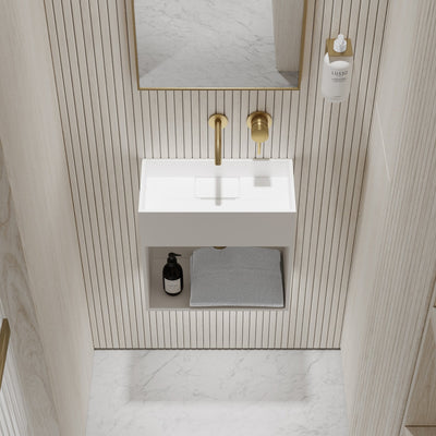 Blok Wall Hung Compact Stone Basin 400mm