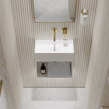 Blok Wall Hung Compact Stone Basin 400mm