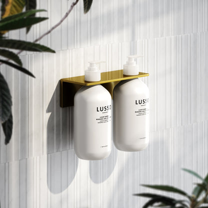 Brushed Gold Double Soap Dispenser Wall Bracket