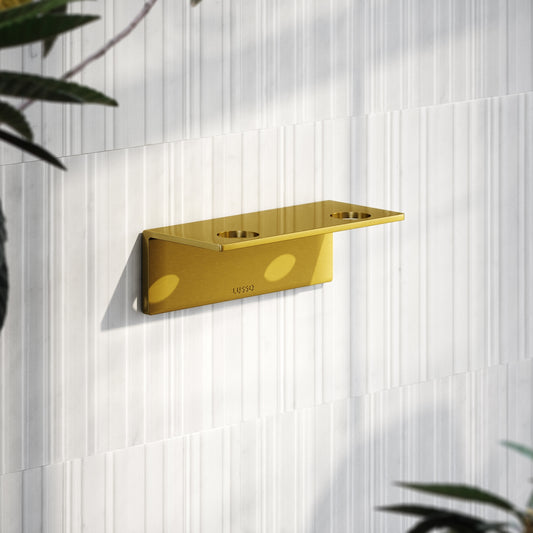 Brushed Gold Double Soap Dispenser Wall Bracket