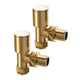 Brushed Gold Round Angled Radiator Valves