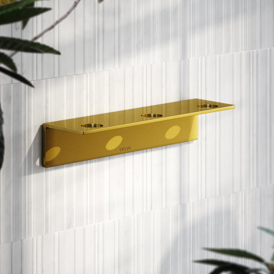 Brushed Gold Triple Soap Dispenser Wall Bracket