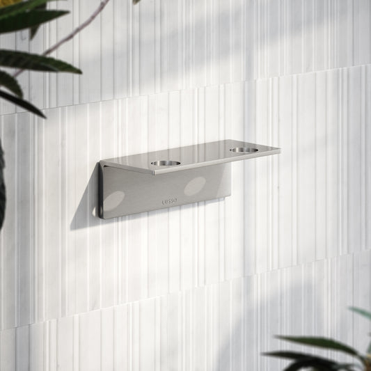 Brushed Stainless Double Soap Dispenser Wall Bracket