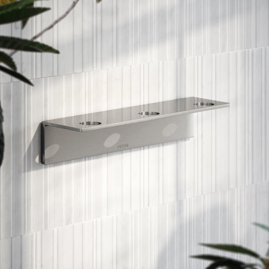 Brushed Stainless Triple Soap Dispenser Wall Bracket