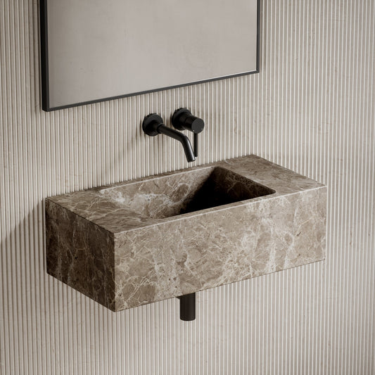 Calla Brown Emperador Marble Basin 700