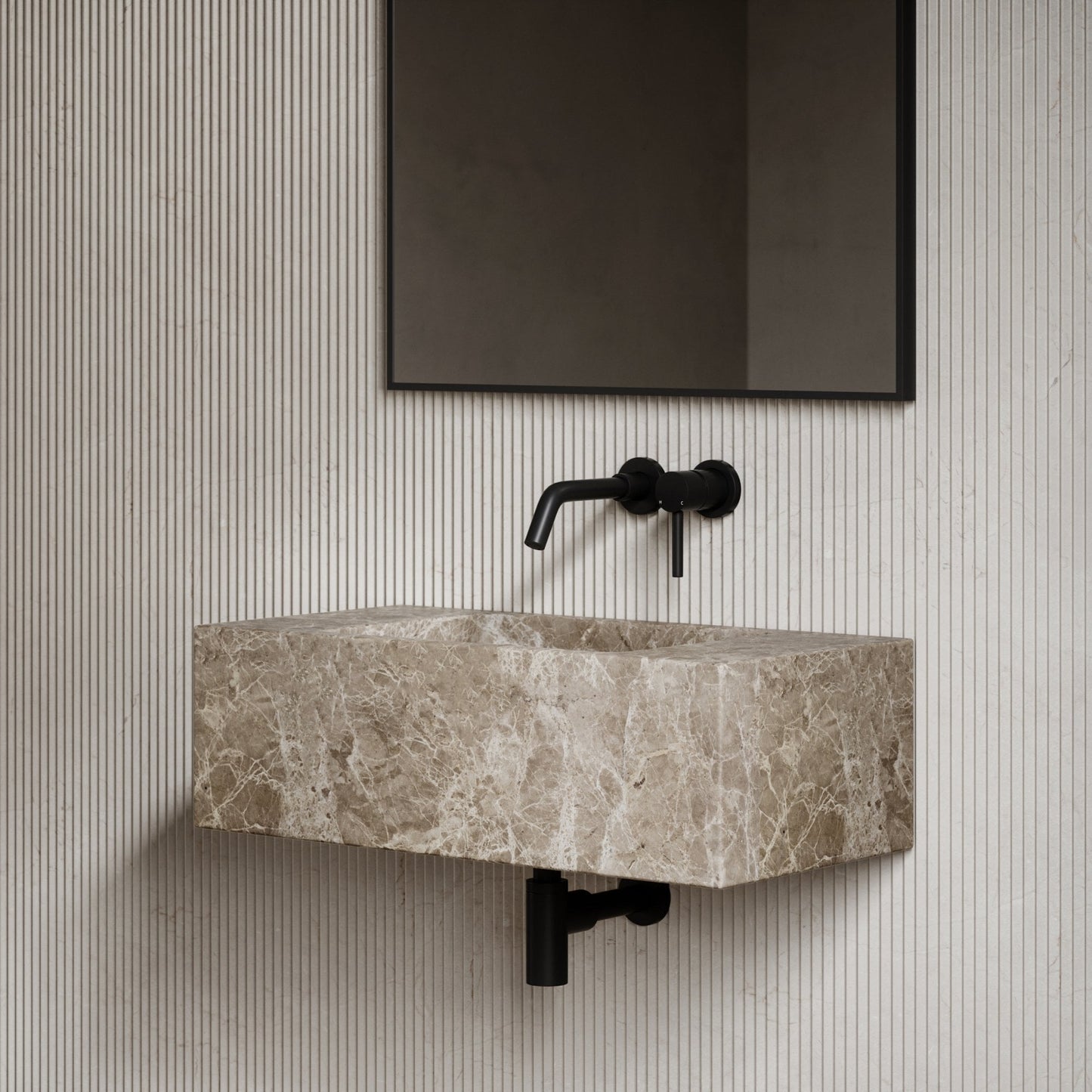 Calla Brown Emperador Marble Basin 700