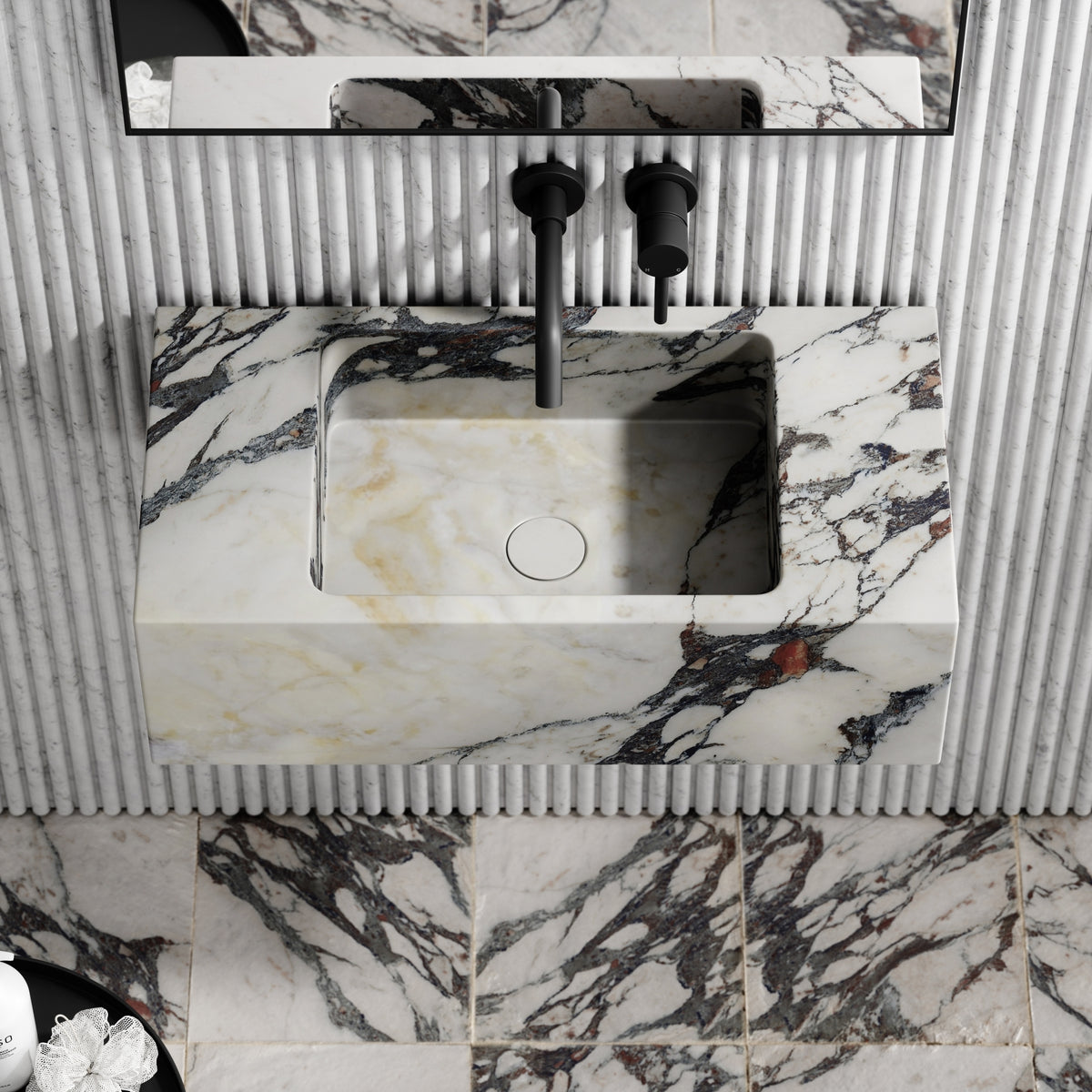 Calla Calacatta Viola Marble Wall Hung Basin 700mm - LUSSO
