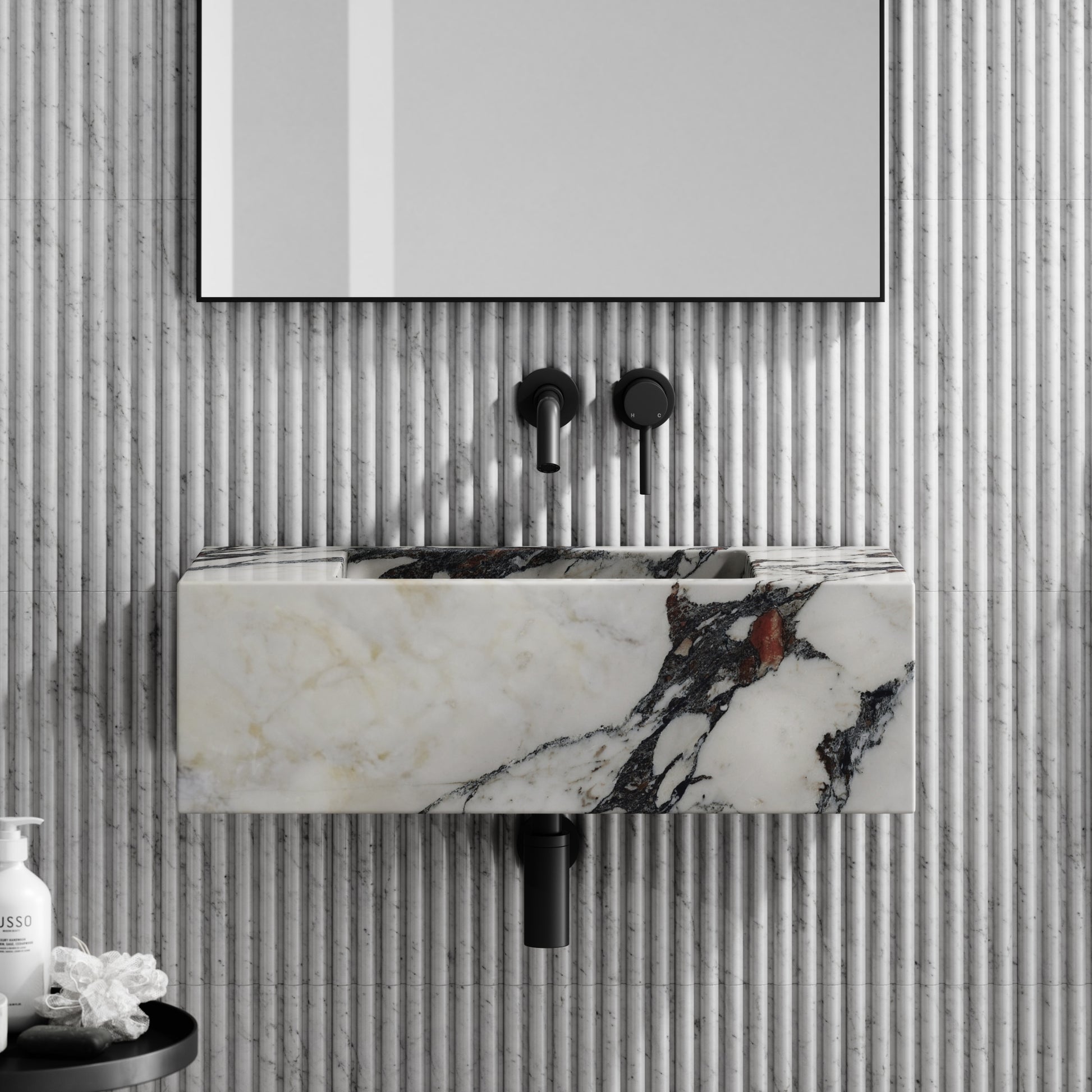 Calla Calacatta Viola Marble Wall Mounted Basin 700mm