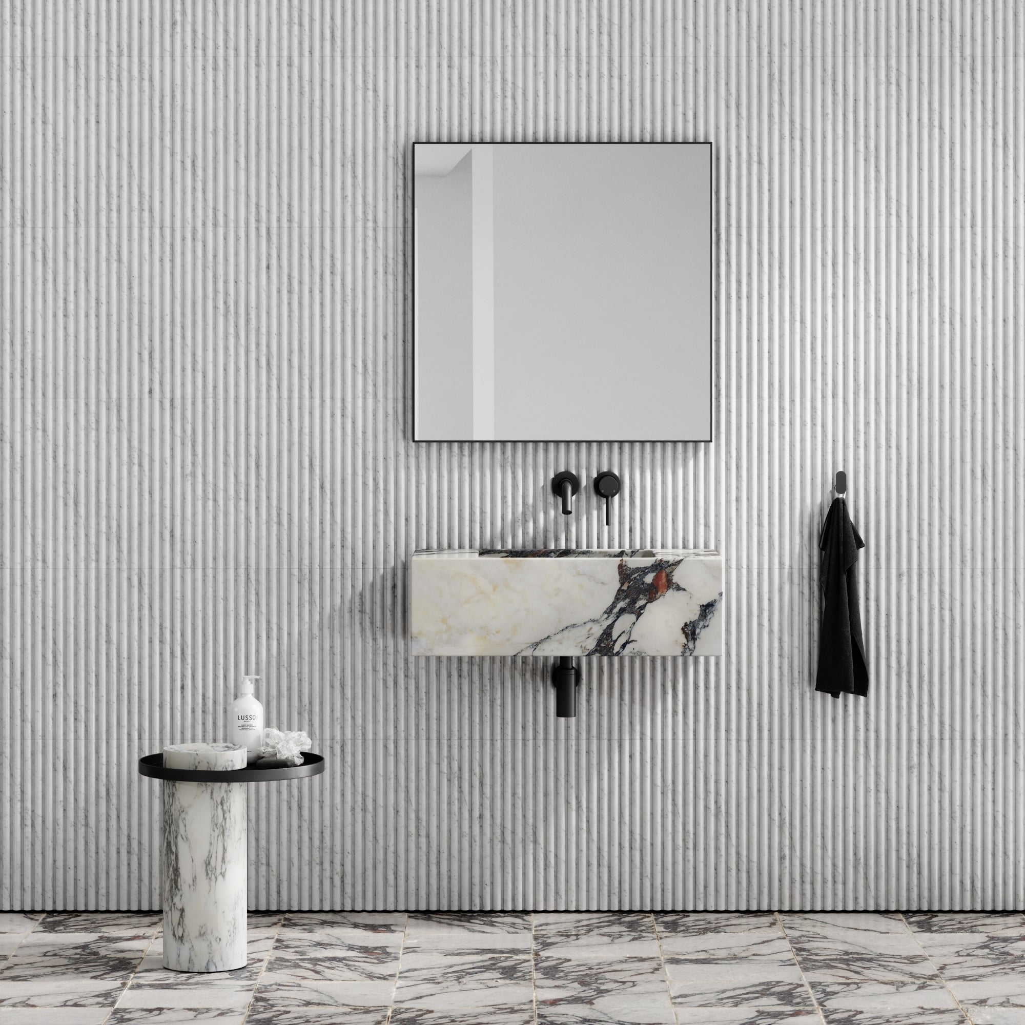 Calla Viola Calla Calacatta Viola Marble Wall Hung Basin 700mm - LUSSO