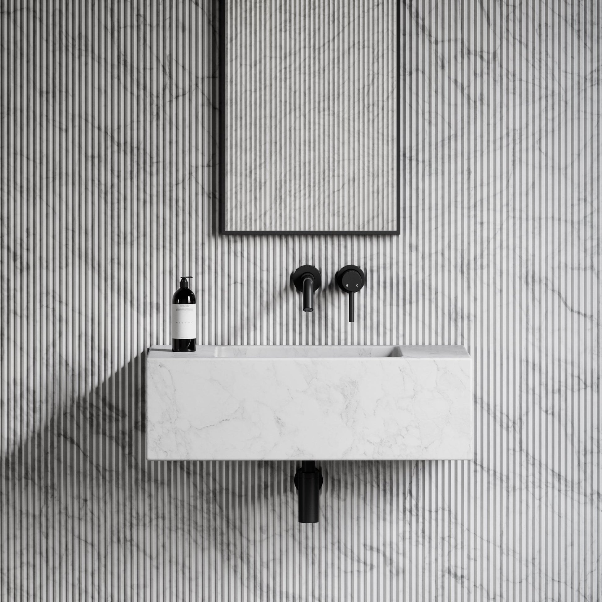 Calla Carrara Marble Wall Hung Basin 700mm