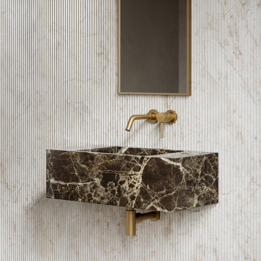 Calla Dark Emperador Marble Wall Hung Basin 700mm