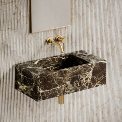 Calla Dark Emperador Marble Wall Hung Basin 700mm