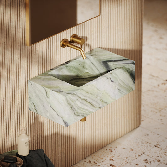 Calla Jade Green Marble Wall Mounted Basin 700mm