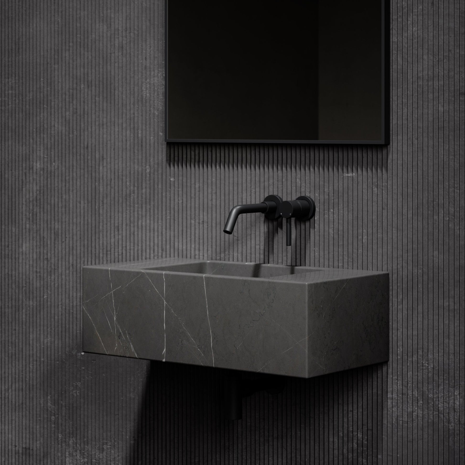 Calla Pietra Grey Marble Wall Hung Basin 700mm
