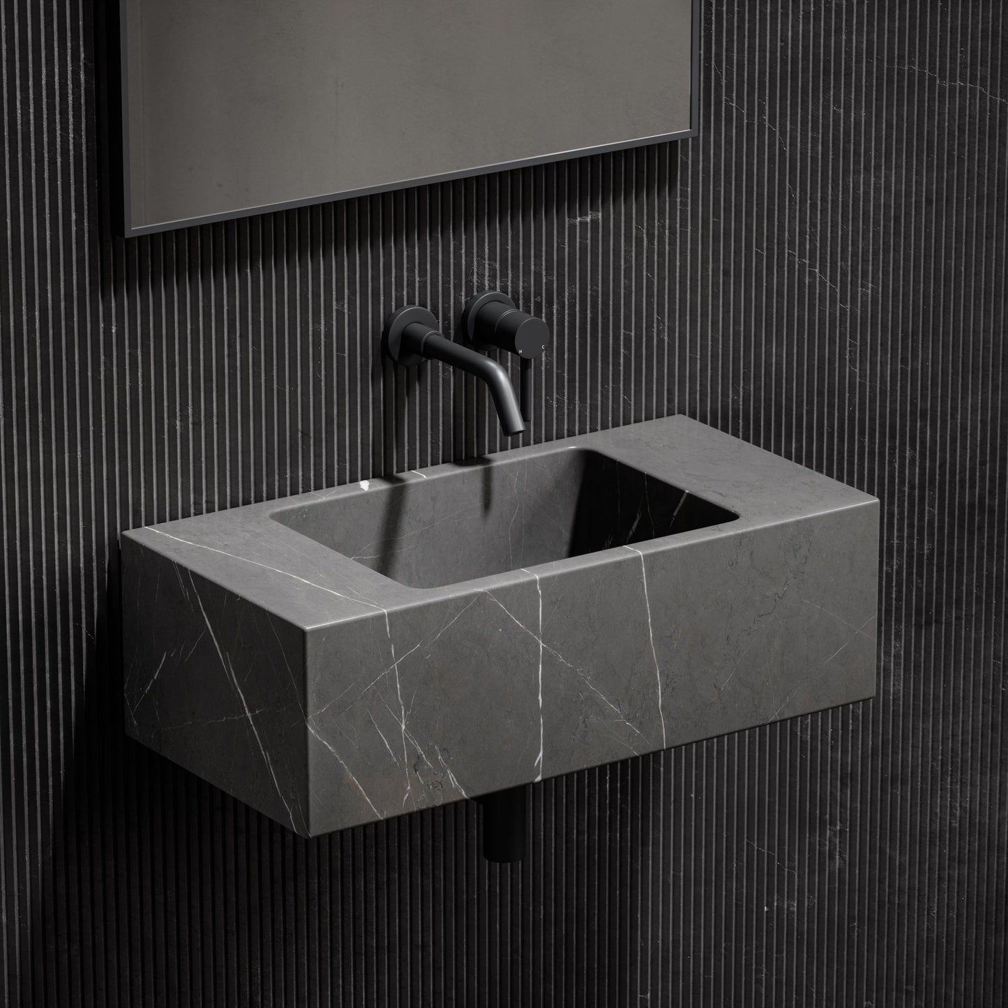 Calla Pietra Grey Marble Wall Hung Basin 700mm