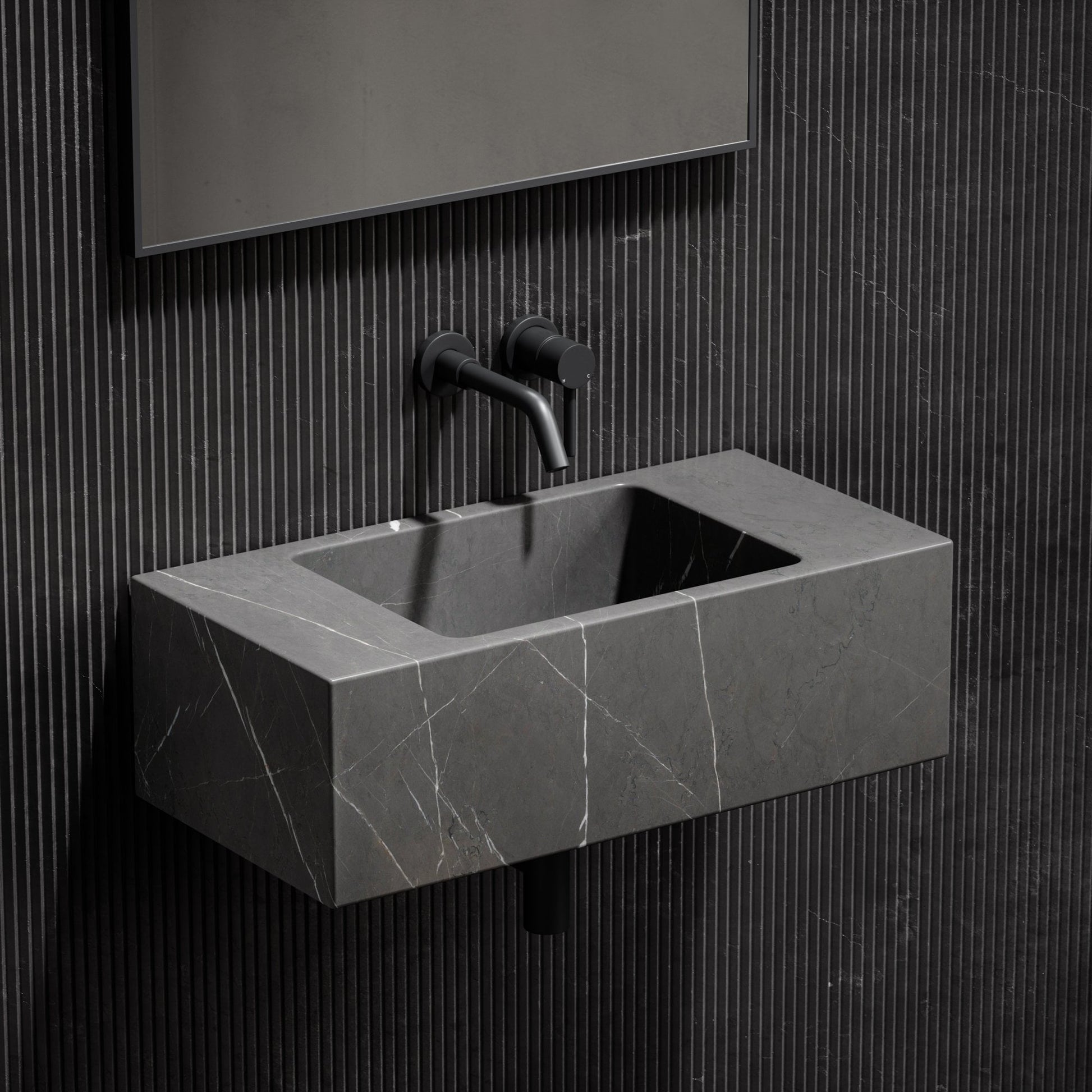 Calla Pietra Grey Marble Wall Hung Basin 700mm