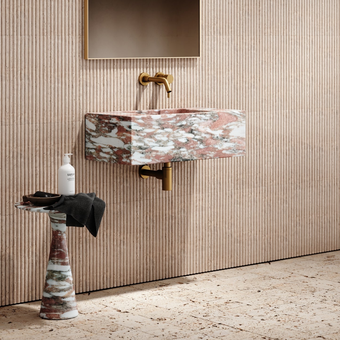 Calla Rosa Norwegian Marble Wall Mounted Basin 700mm