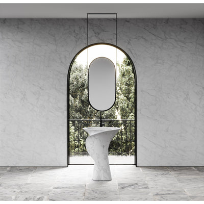 Canova Carrara Marble Pedestal Basin 700mm