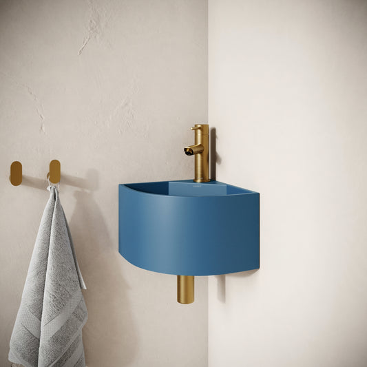 Cantiera Azure Concrete Wall Hung Corner Basin 300mm