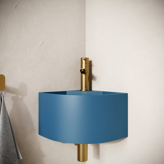 Cantiera Azure Concrete Wall Hung Corner Basin 300mm