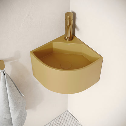 Cantiera Saffron Concrete Wall Hung Corner Basin 300mm