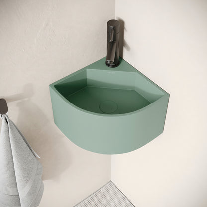 Cantiera Seafoam Concrete Wall Hung Corner Basin 300mm