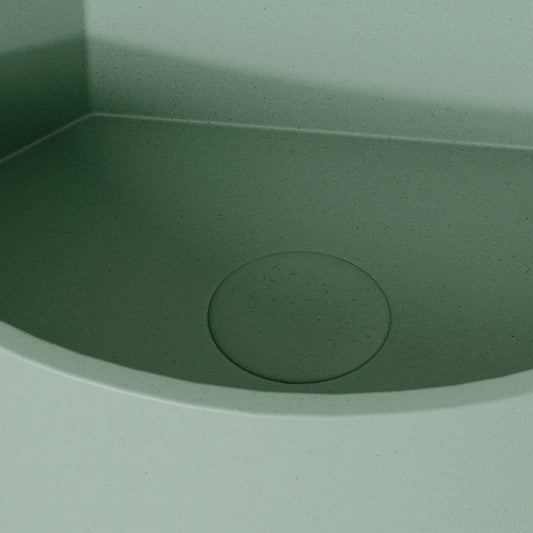 Cantiera Seafoam Concrete Wall Hung Corner Basin 300mm