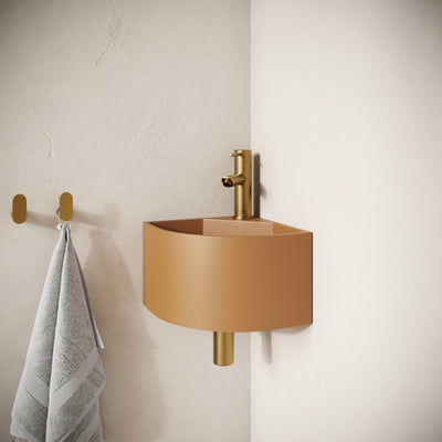 Cantiera Sienna Concrete Wall Hung Corner Basin 300mm