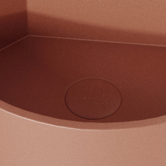 Cantiera Terracotta Concrete Wall Hung Corner Basin 300mm