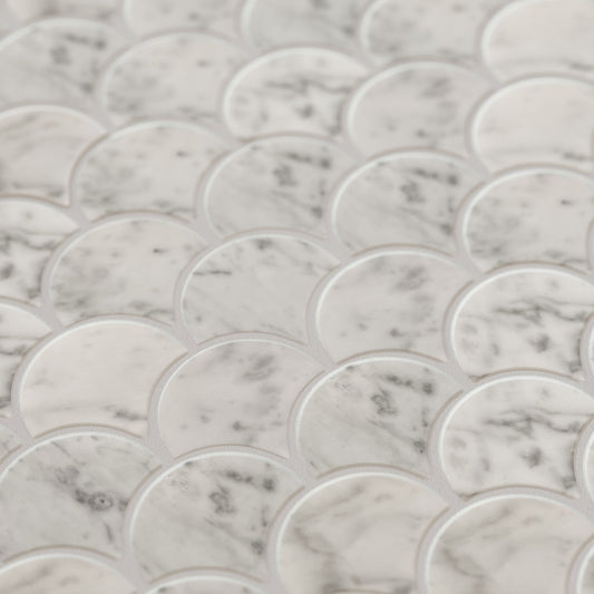 Capella Carrara Marble Mosaic Wall or Floor Tile