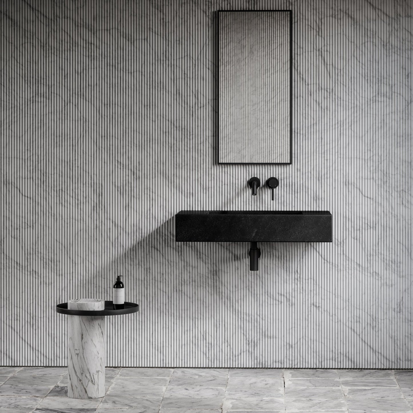 Capri Blue Limestone Marble Wall Hung Basin 800mm