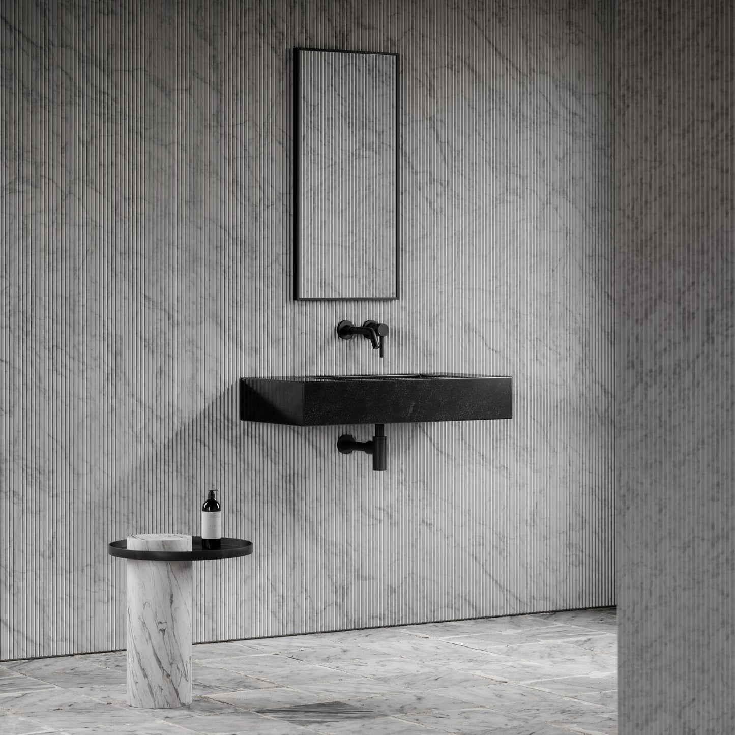 Capri Blue Limestone Marble Wall Hung Basin 800mm