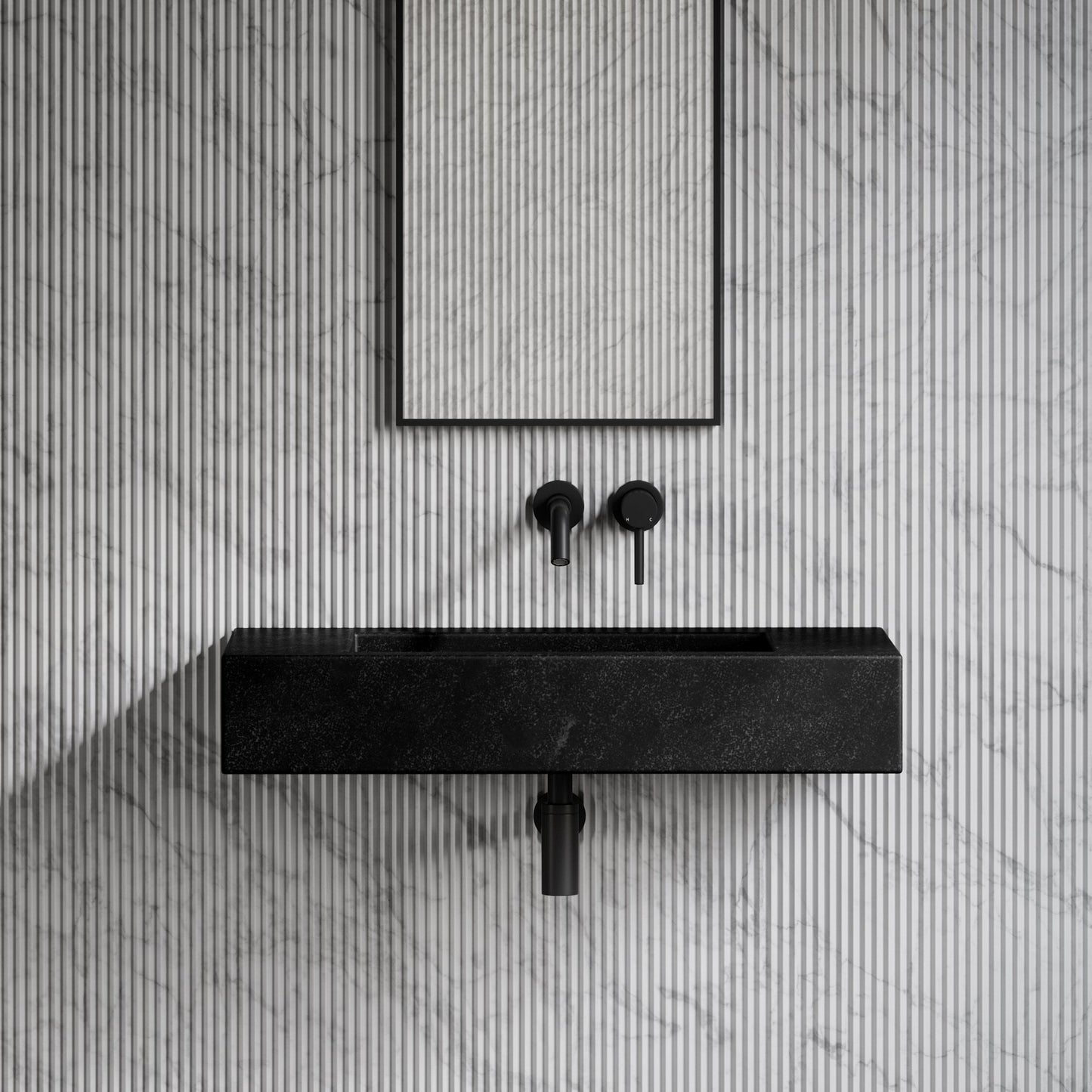 Capri Blue Limestone Marble Wall Hung Basin 800mm