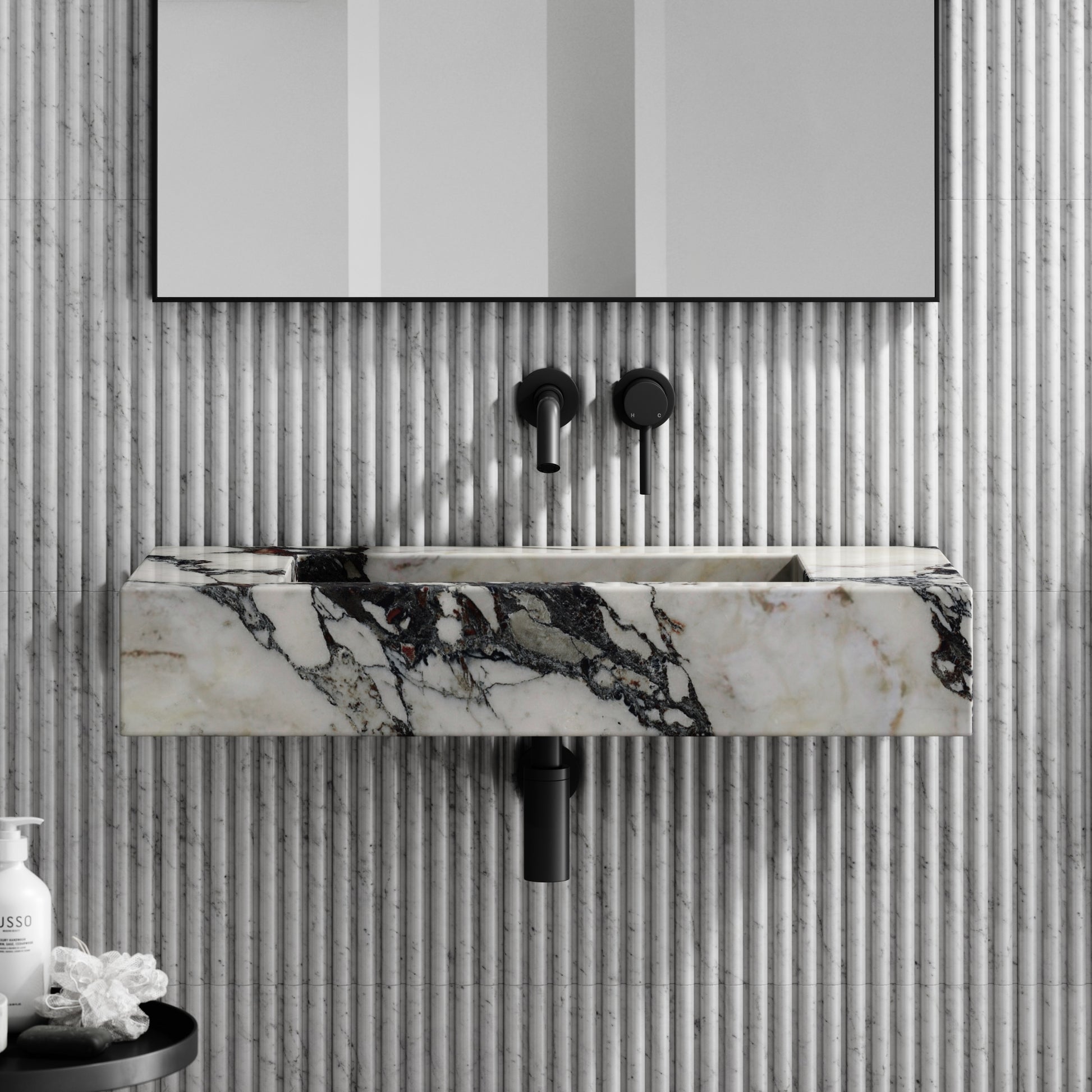 Capri Calacatta Viola Marble Wall Mounted Basin 800mm