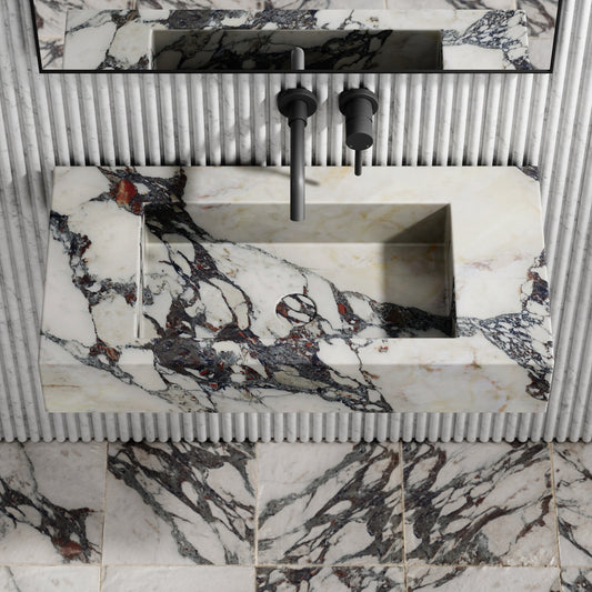 Capri Calacatta Viola Marble Wall Mounted Basin 800mm