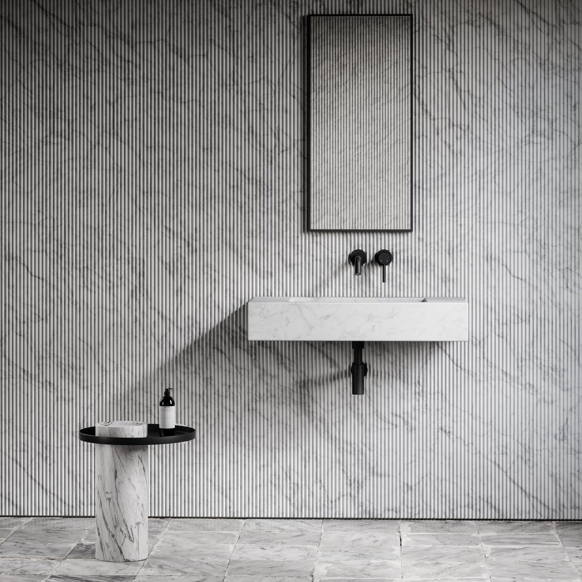 Capri Carrara Marble Wall Hung Basin 800mm
