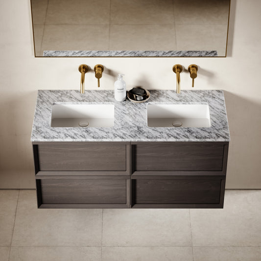 Capri Grey Oak Carrara Marble Vanity Unit 1200mm