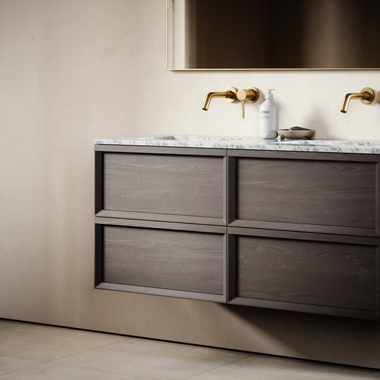 Capri Grey Oak Carrara Marble Vanity Unit 1200mm