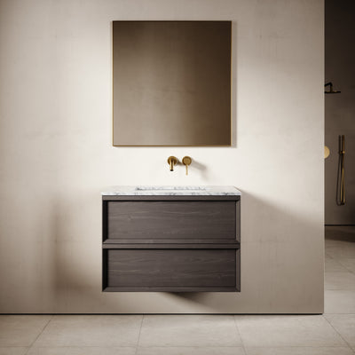 Capri Grey Oak Carrara Marble Vanity Unit 800mm