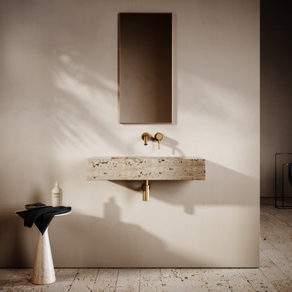 Capri Travertine Stone Wall Mounted Basin 800mm