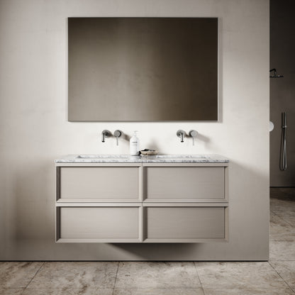 Capri Velvet Beige Carrara Marble Vanity Unit 1200mm