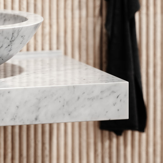 Carrara Marble Countertop Basin Shelf 660mm