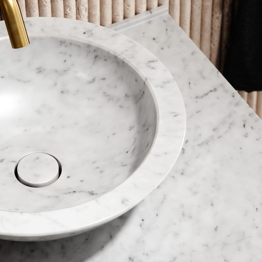 Carrara Marble Countertop Basin Shelf 660mm