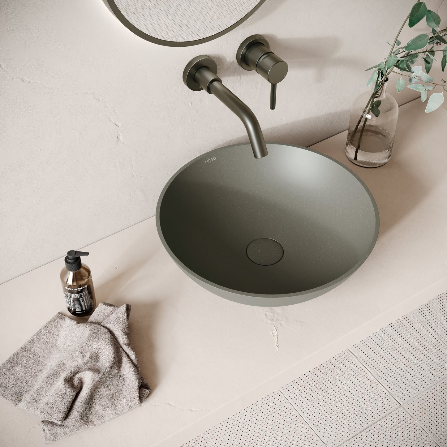 Catino Oyster Concrete Countertop Basin 406mm