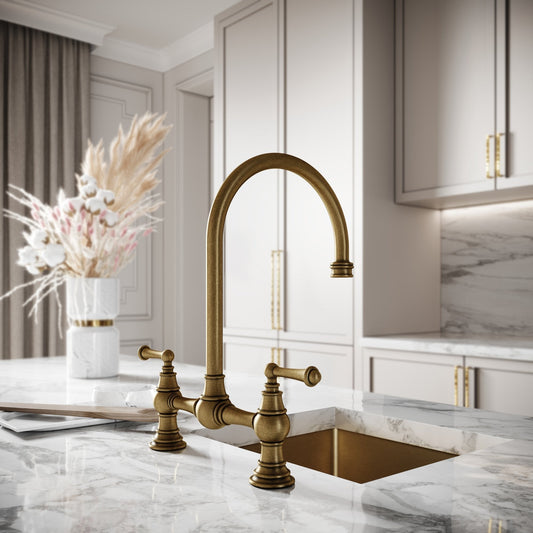 Celeste 2-hole Traditional Kitchen Tap Aged Bronze