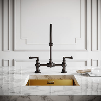 Celeste 2-Hole Traditional Kitchen Tap Deep Bronze