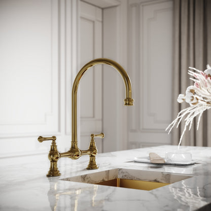 Celeste 2-Hole Traditional Kitchen Tap Polished Brass